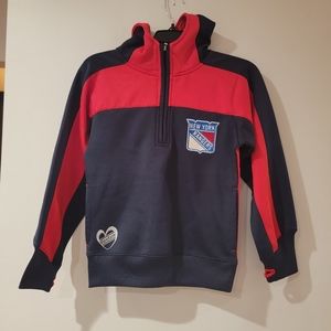 Reebok NY RANGERS NHL Girls Fleece Lined Hoodie Size M (10/12)